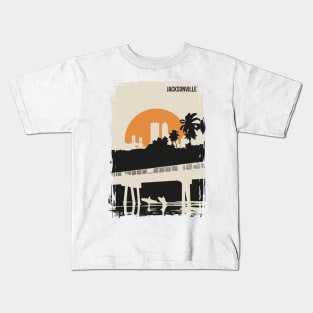 Jacksonville Vintage Minimal Florida Travel Poster Kids T-Shirt